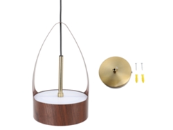 Bj-lâmpada De Teto Led Suspensa Com Textura De Madeira E Aço, Iluminação Quente, 100-240v Para Cozinha