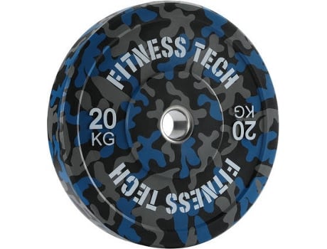 Disco de Musculación FITNESS TECH Camuflaje Azul (20 kg)