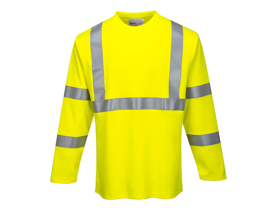 Camiseta de manga larga antiestática ignífuga Modaflame / Amarilla / M Portwest