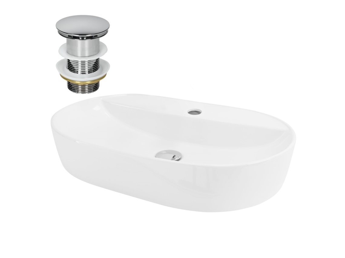 Lavabo ML-DESIGN (60 x 40 x 12 - Cerámica - Blanco)