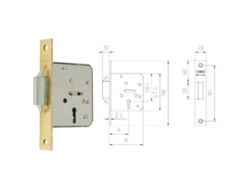 Mcm cerradura embutir madera 1515-2-35 35 canto recto latonado
