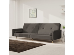 Sofá Cama De 2 Plazas Con Dos Almohadas Terciopelo Gris Oscuro