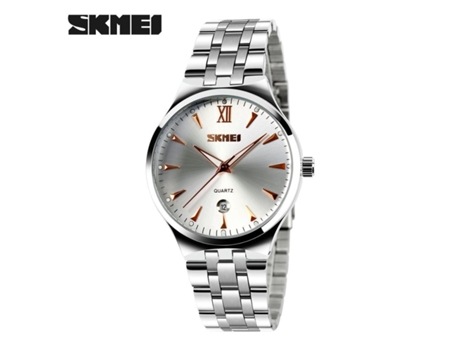 Relojes de Pareja Relojes de Acero Inoxidable de Moda Relojes de Pulsera con Correa de Acero y Cuarzo en Oro Rosa para Hombres y Mujeres VEANXIN