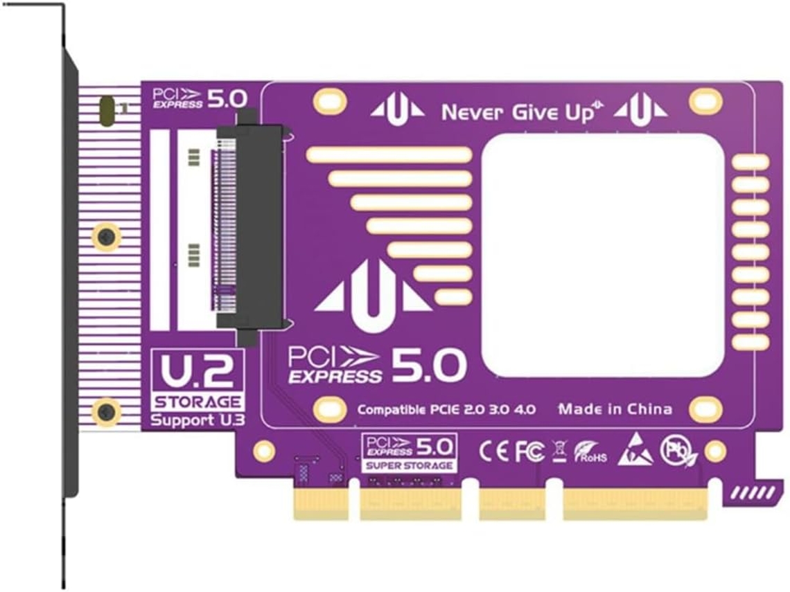 Adaptador Pcie 5.0 A U.2 (sff-8639), Tarjeta De Expansión Ssd Gen5 De 128 Gbps