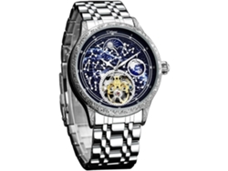 Reloj luminoso de cielo estrellado para hombre, reloj mecánico hueco con Tourbillon automático y fases lunares