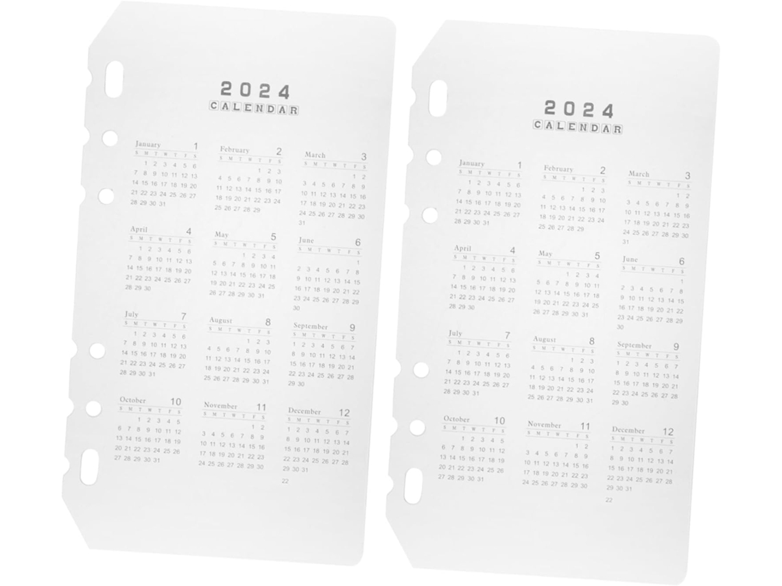 separadores para agendas, fabricados en PP transparente y resistente, con separadores extraíbles para cuadernos y planificadores mensuales.