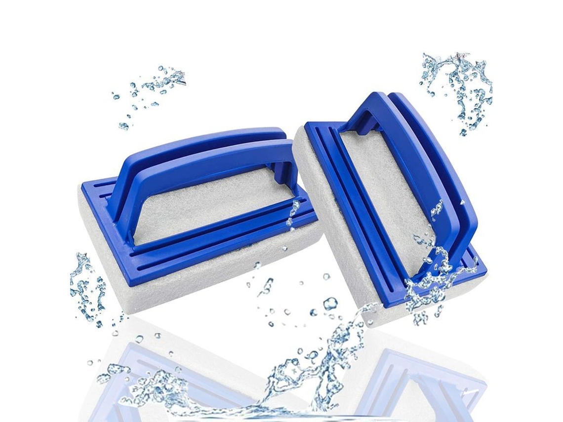 Herramientas De Limpieza De Piscina Cepillo Esponja Con Mango Para Paredes De Piscina Y Spas 2 Piezas