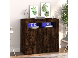 Aparador Con Luces Led Roble Ahumado 80x35x75 Cm