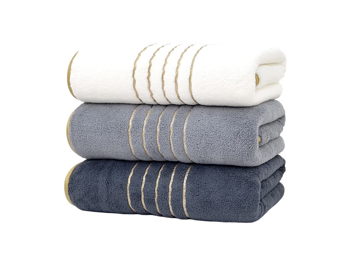 Toallas De Baño De Forro Polar Coral, Paquete De 3, Tamaño 90*170 Cm, Suaves Y Absorbentes (negro, Blanco, Gris) Czhhmart