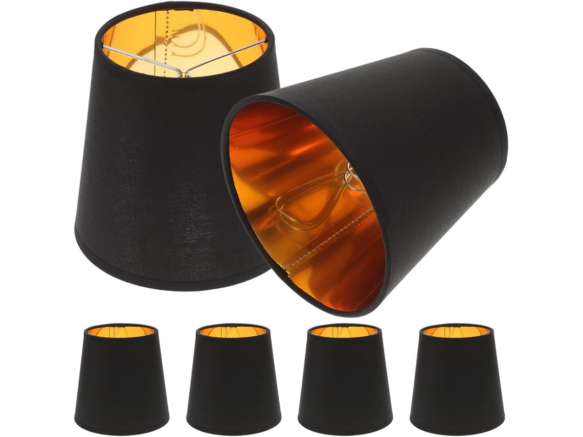 Lámpara De Mesa Moderna De 6 Piezas En Negro Y Dorado