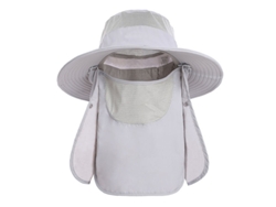 Sombrero De Sol Gris Claro Con Ala Ancha, De Nailon Transpirable Y De Secado Rápido, Con Protección Uv Upf 50+ Y Solapa Extraíble Para Pesca.