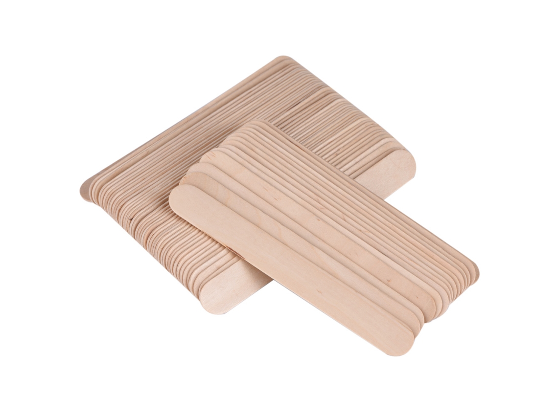 100 Piezas/bolsa Palillos De Cera Espátula Aplicadora Palillos De Madera Desechables Depresor De Lengua Médico