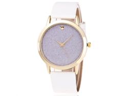 Reloj De Pulsera Zhoulianfa Para Parejas Con Correa De Pu, Esfera Redonda Sencilla Y Movimiento De Cuarzo Blanco.