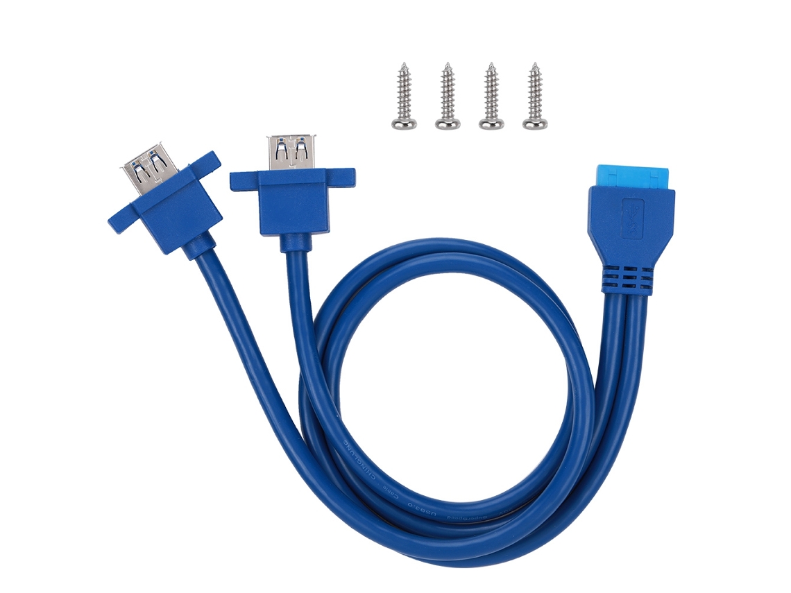 Cabo Usb3.0 19pin Para Painel Frontal De Placa Mãe 2af Com Furo De Parafuso 0.5m Alta Velocidade