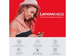 Fones De Ouvido Lenovo He05 Bt5.0 Sem Fio Com Microfone Antiporos Para Esportes Corrida Compatível Com Iphone Huawei Samsung Xiaomi