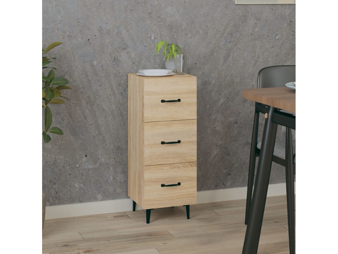 Aparador Madera Contrachapada Color Roble Sonoma 34,5x34x90 Cm