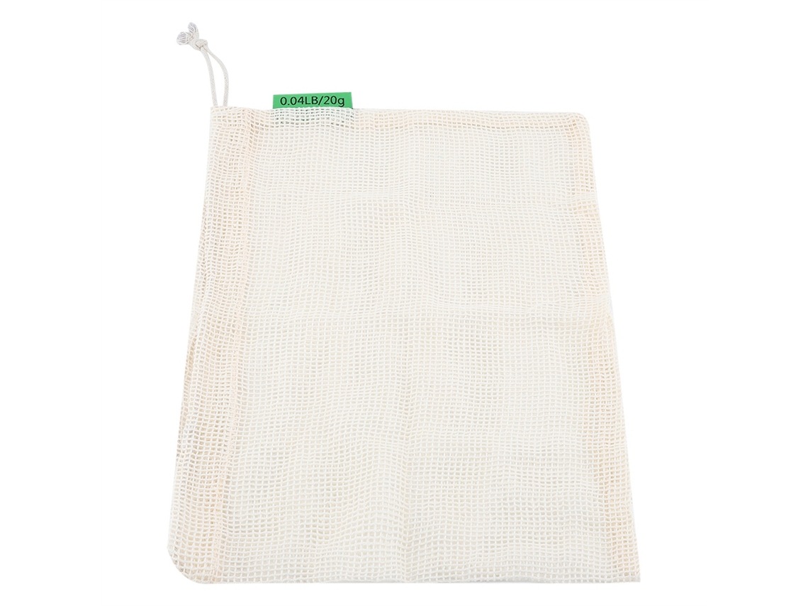 KOFIHETY Bolsas de Malla de Algodón 5 Unidades Bolsas Ligeras para Frutas Verduras Compras Almacenamiento Bolsas de Red Reciclables