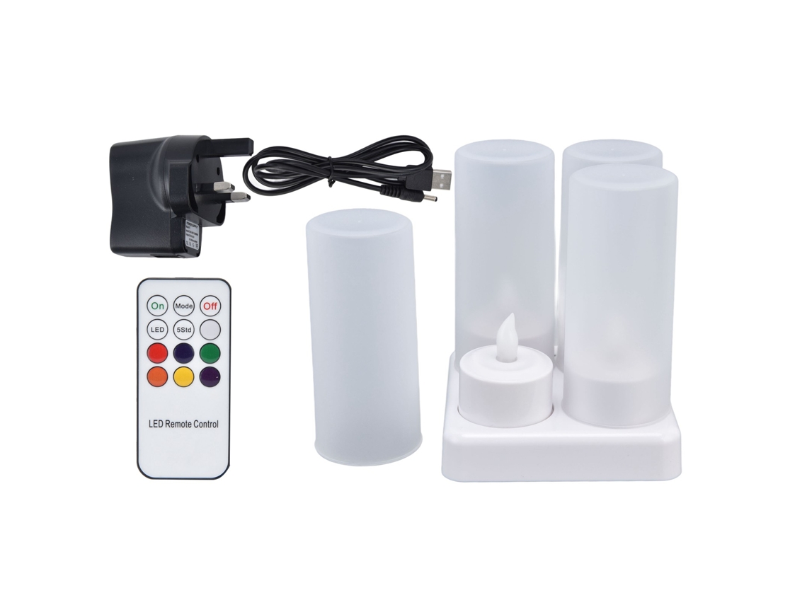 2026-velas Led Sin Llama Recargables Con Control Remoto Y Base De Carga Para Fiestas Coloridas 100-240v Plug Uk