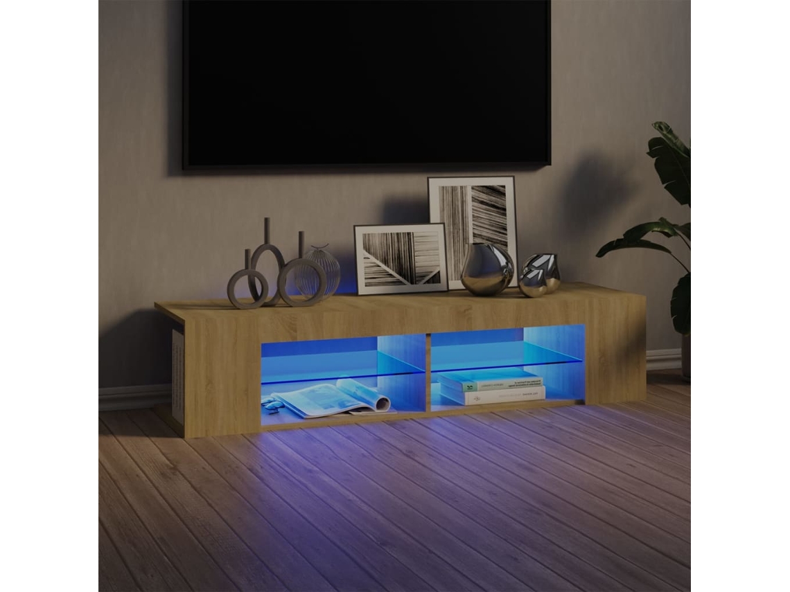 Mueble de Armario Tv con Luces Led 135X39X30 Cm Roble Sonoma