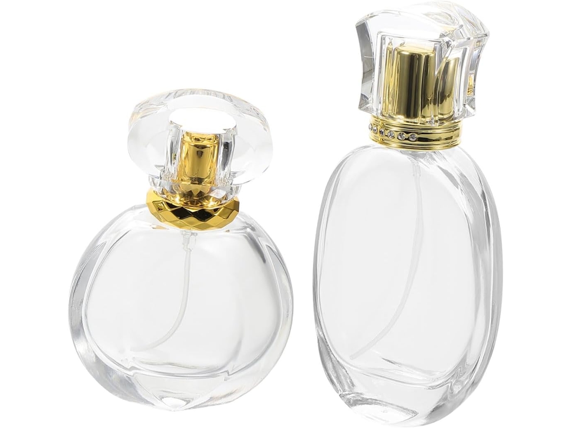 Lot De 2 Fلاcons Parfum Recargables En Verre 50 Ml Transparents Vaporisateurs Portátils Pour