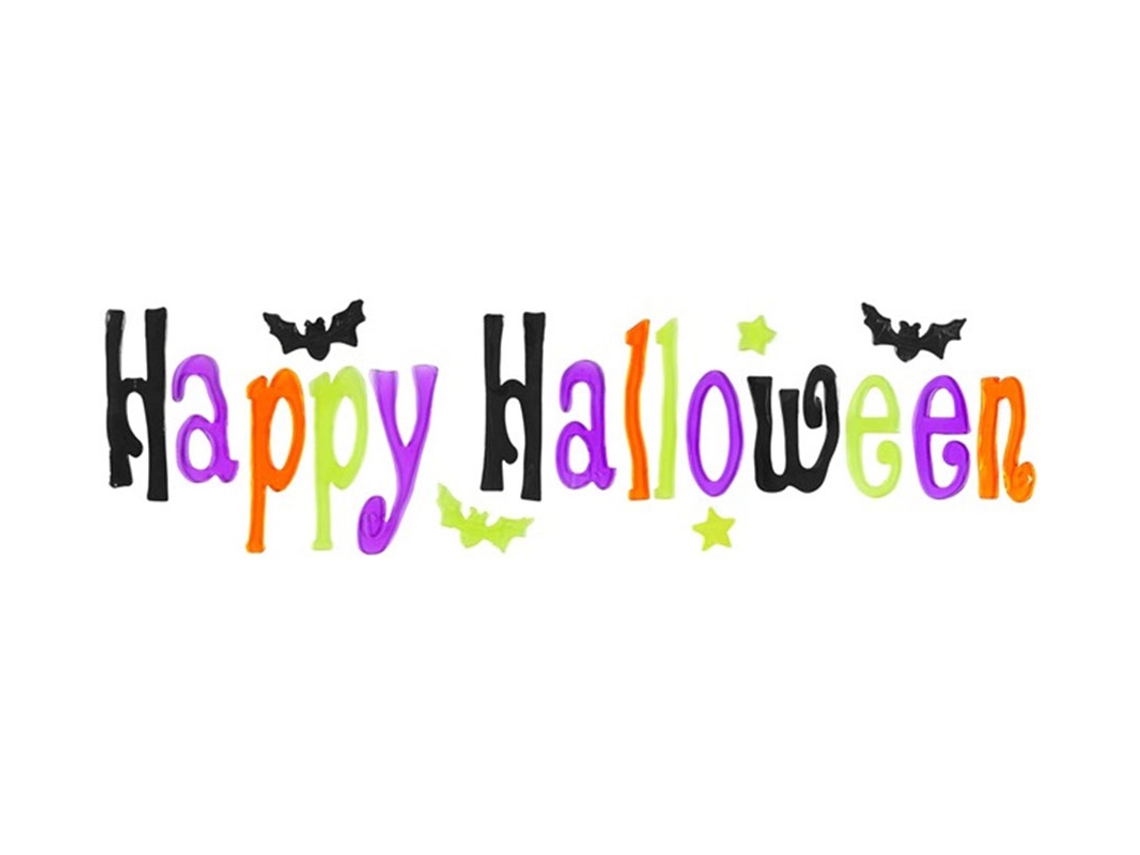 Pegatina de gel para ventana "Feliz Halloween" (50 x 15 cm)