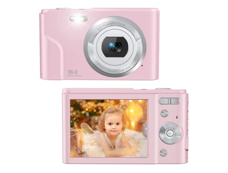 Cámara Compacta Digital TURMIN Dc311Af 48Mp Resolución HD Pantalla de 2,4 Pulgadas Rosa