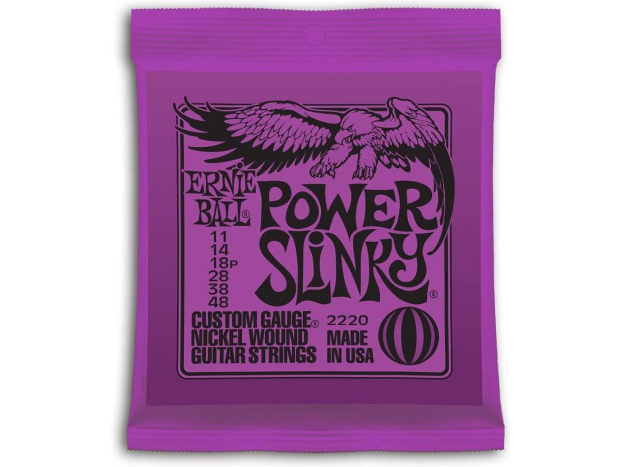 Juego de Cuerdas Guitarra Eléctrica ERNIE BALL Power Slinky (.011 - .014 - .018 - .028 - .038 - .048 - Níquel)