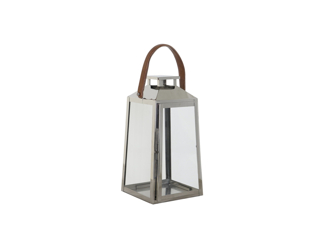 Farola Acero Cristal Cromado Plateado 20x20x40cm