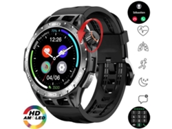 Reloj inteligente militar AMOLED 1,43 llamada Bluetooth corona gigante codificada marco de acero pantalla fotoeléctrica de espera 400Mah