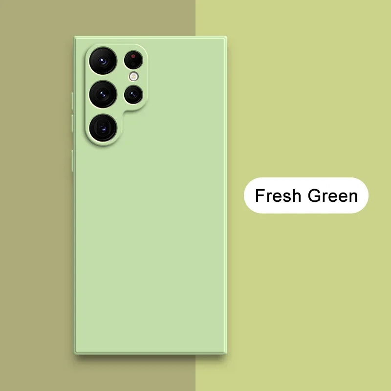 (samsung S24 Plus, Verde) Funda Protectora De Silicona Líquida Para Samsung, Funda De Tela Suave Para Teléfono