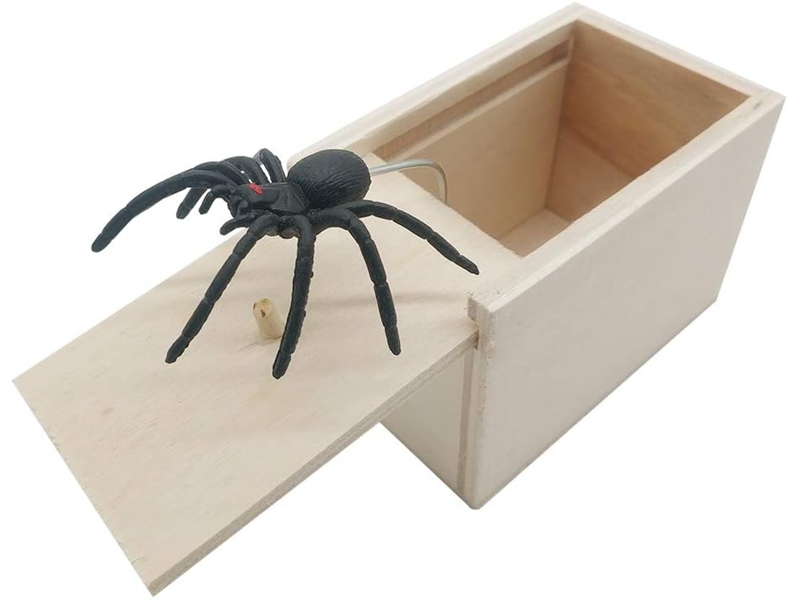 Caixa de Susto de Pegadinha de Aranha Caixa de Surpresa de Madeira Caixas de Piadas de Surpresa Divertidas Feitas À Mão Piadas