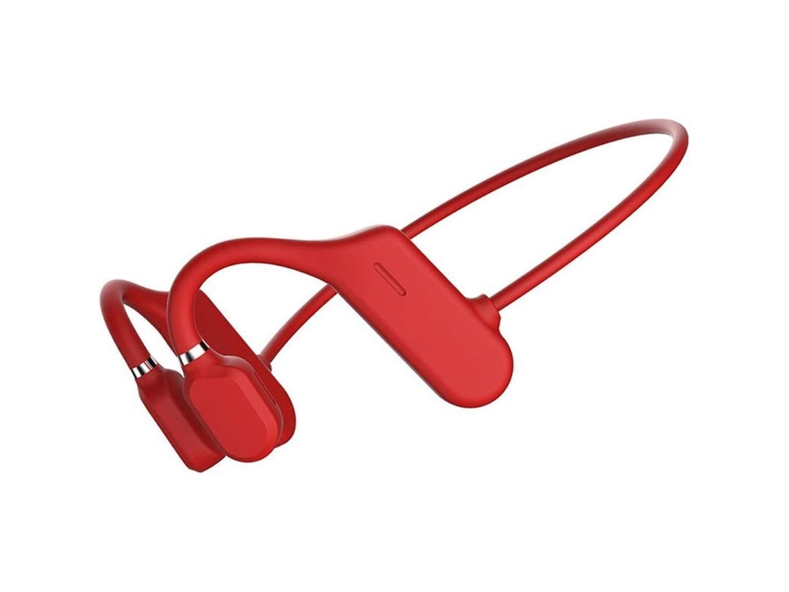 Auriculares Deportivos Impermeables De Conducción Ósea Para Correr (rojos) Con Bluetooth V5.0 Y Diseño Abierto.