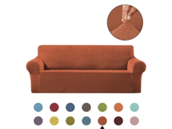 Funda De Sofá Elástica Jacquard (apta Para Largo De 90-140 Cm) Marrón Rojizo Siurn