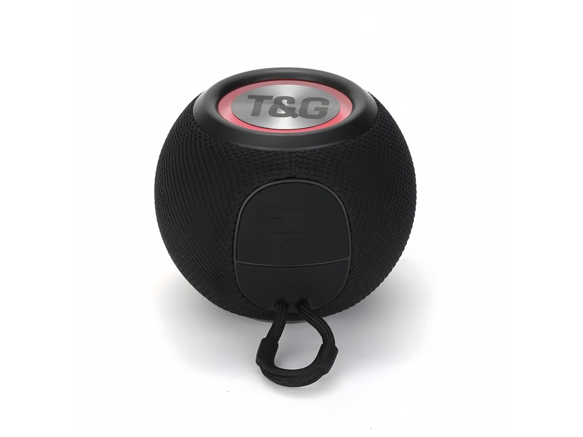 Altavoz Bluetooth portátil con luz LED, resistente al agua IPX7, compatible con AUX, FM y tarjeta TF. Mdug (negro)