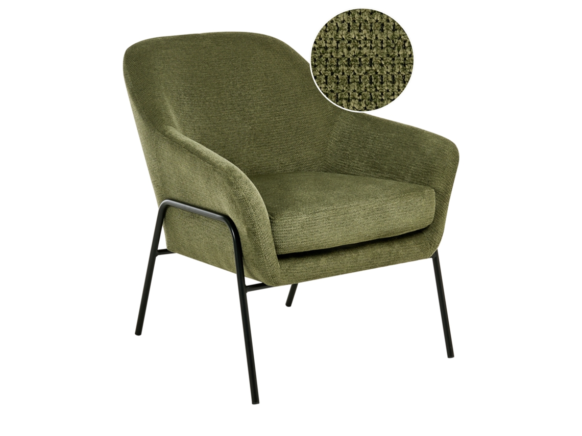 Sillón Beliani Veddige Poliéster Verde 74x82x85