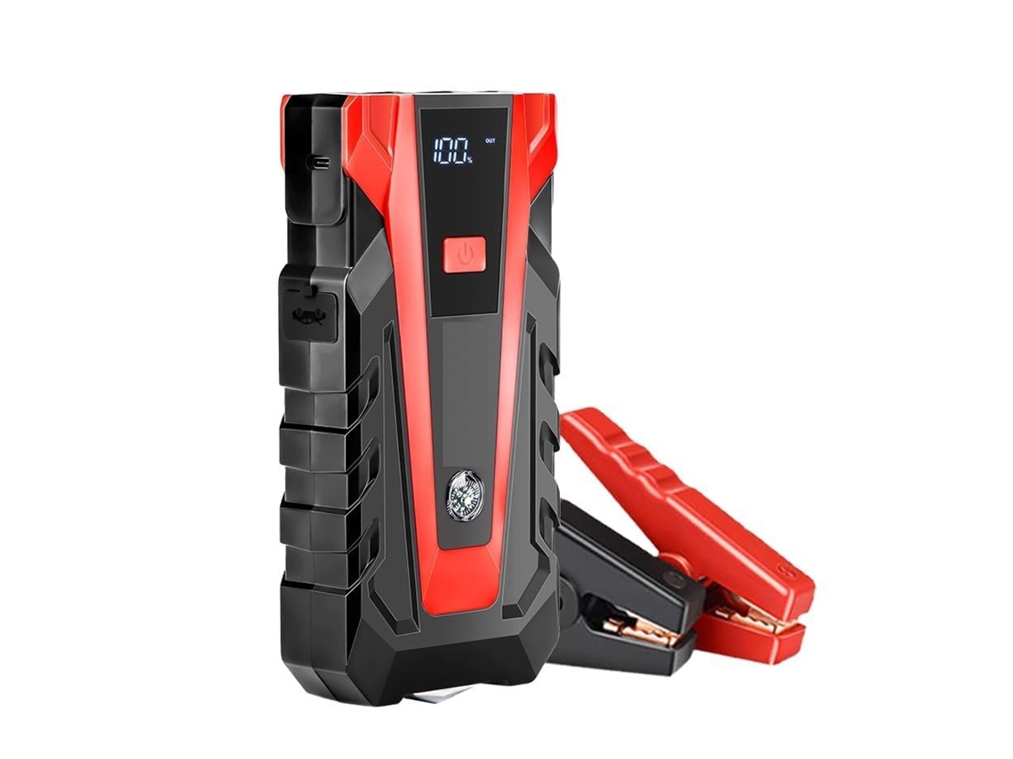 Arrancador De Batería Portátil Klack 12v 14000 Mah Con Pinzas Inteligentes, Power Bank Usb-c, Linterna Led Sos Y Estuche