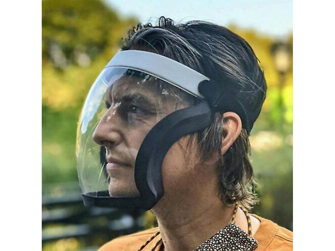 Máscara Facial De Protección Transparente Con Casco Para Ciclismo Active Shield Azul Ak
