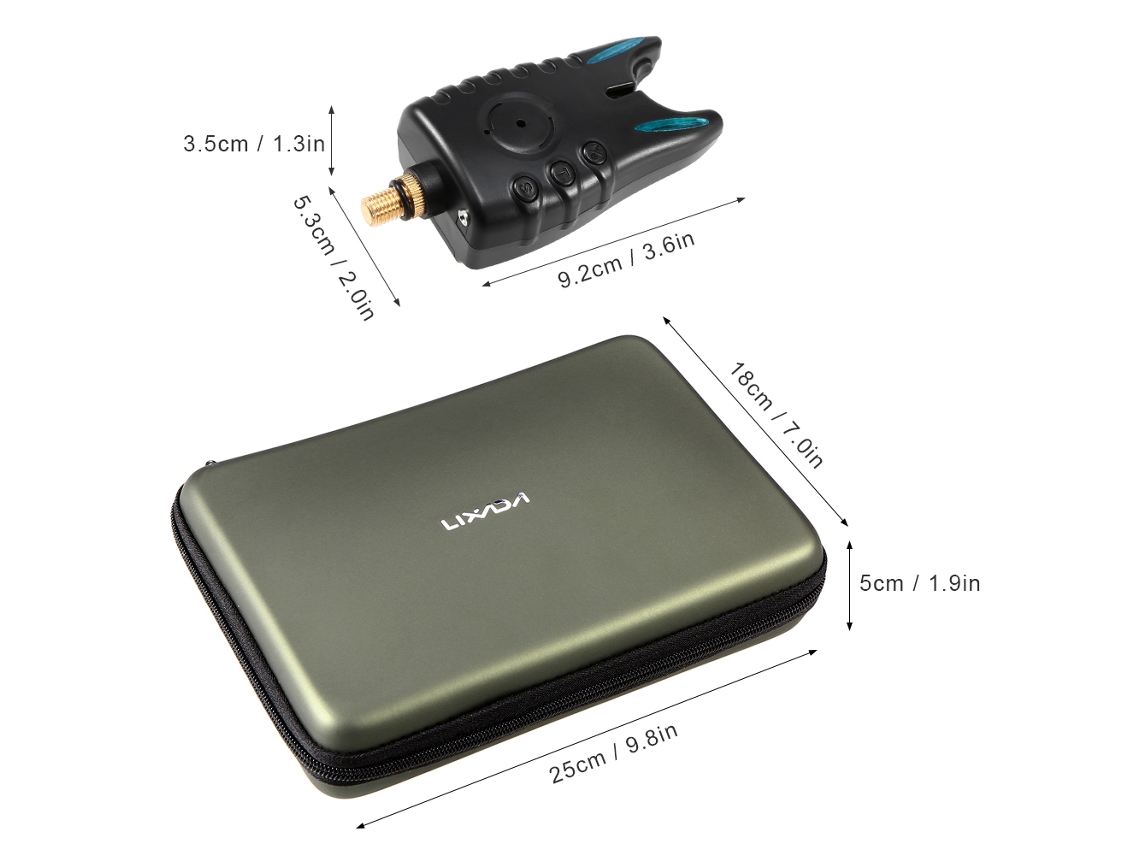 Kit De Alarma Para Señuelos De Pesca Con Indicador Led Inalámbrico, Sensibilidad Ajustable Y Estuche De Transporte.