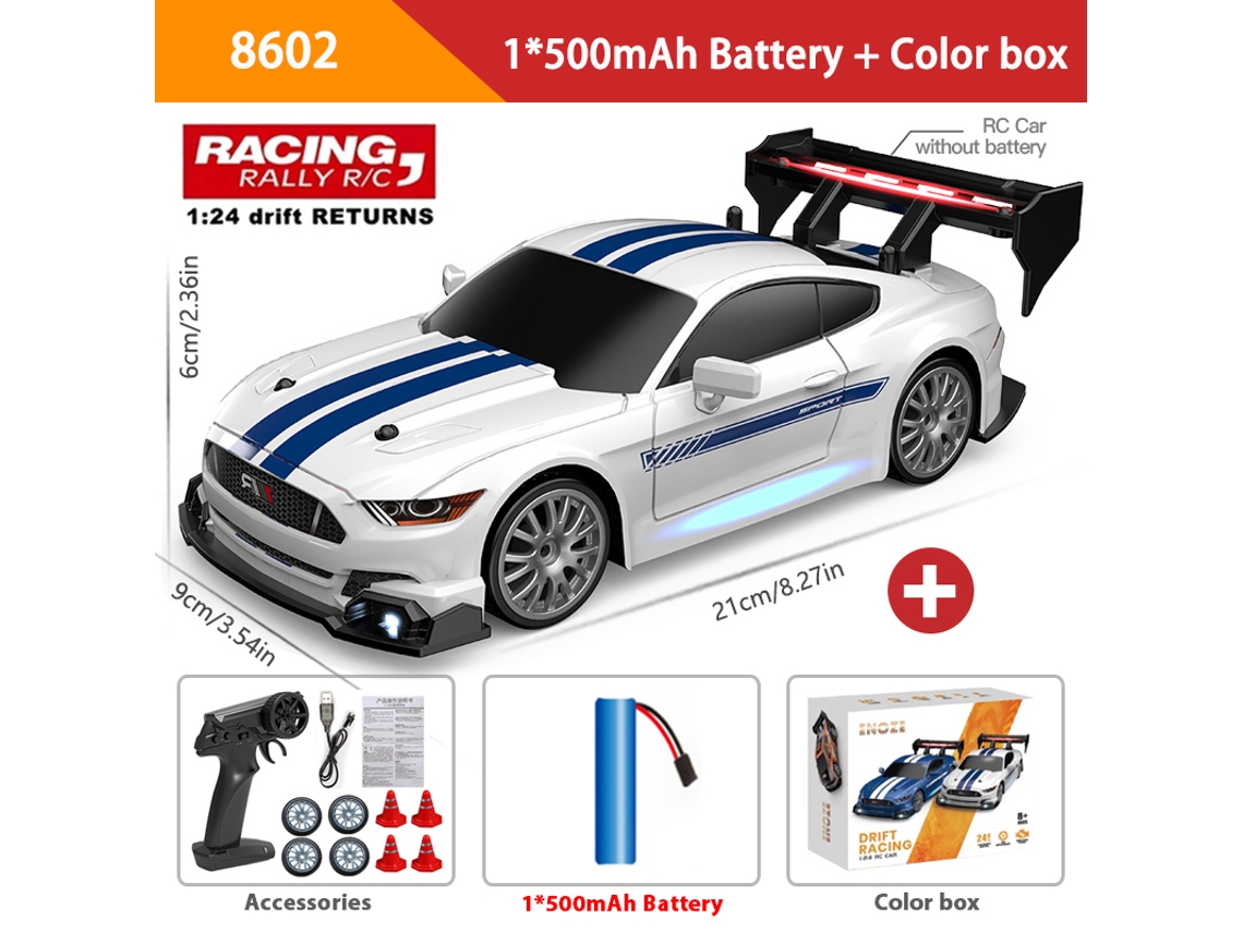 Coche de derrape RC 1/24 2.4G de alta velocidad 4x4 Ae86 con luz LED, blanco Aeuzwr