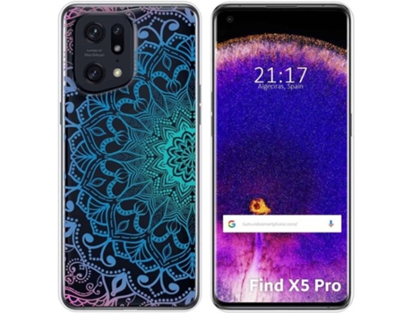 Carcasa para Oppo Find X5 Pro 5G TUMUNDOSMARTPHONE Dibujos Transparente Mandala Multicolor