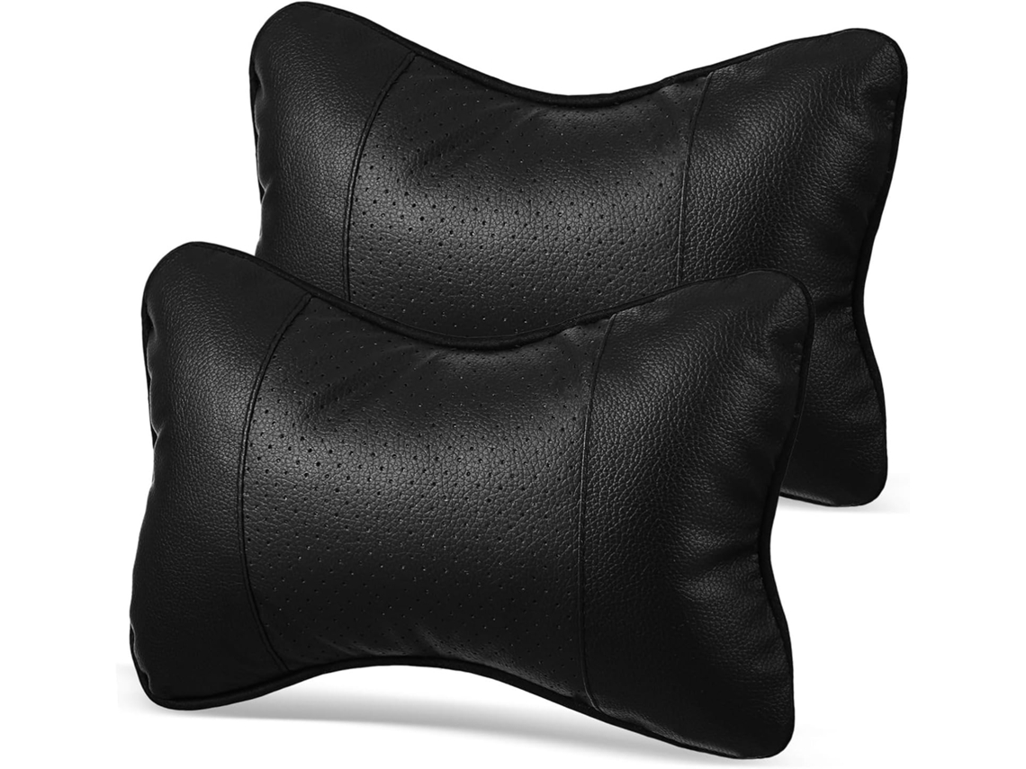 Almohada Cervical De Viaje De 2 Piezas Con Diseño De Hueso Negro, Soporte Para El Cuello En El Coche.
