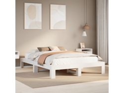Estructura De Cama Sin Colchón Madera De Pino Blanca 150x200 Cm