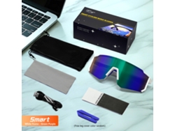 Gafas inteligentes Eifson QY Pro01 con Bluetooth, música, deportes al aire libre, ciclismo, protección UV (blanco y verde)