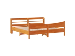 Maison Exclusive - Estructura Cama Con Cabecero Madera Pino Marrón Cera 180x200 Cm