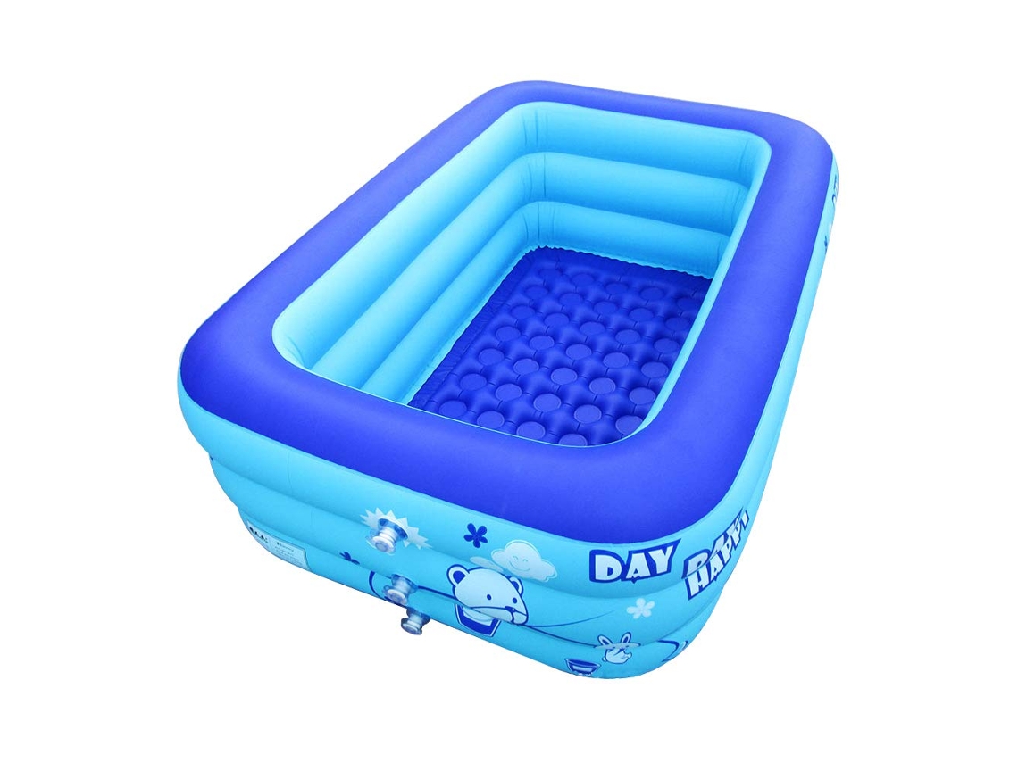 Bañera Y Piscina Inflable Portátil Azul Talla M Para Niños, Uso Exterior. Bomba De Aire Eléctrica Vendida Por Separado.