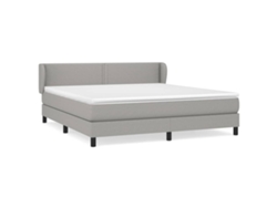 Maison Exclusive - Cama Box Spring Con Colchón Tela Gris Claro 180x200 Cm