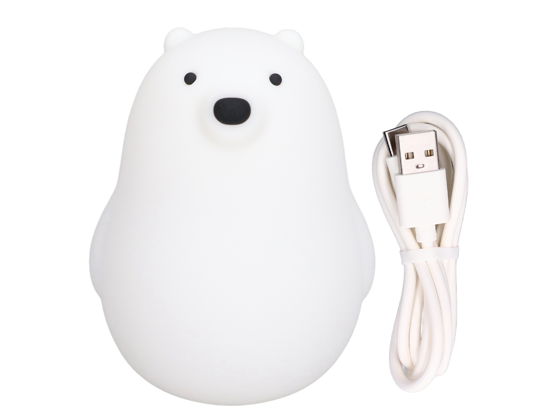 2026-lámpara Nocturna Led Oso Blanco Infantil Con Toque De Encendido Carga Usb Temporizador Para Dormitorio