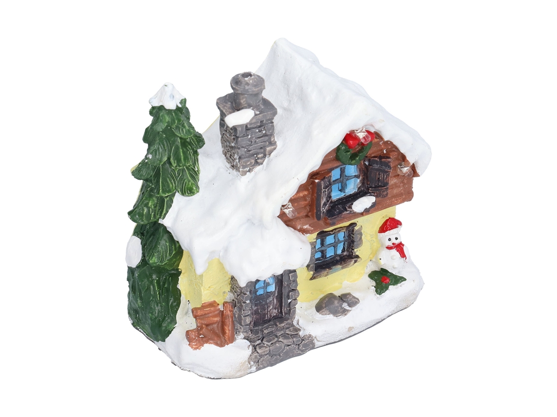 Casas Navideñas De Nieve Invernales En Miniatura Para Interiores, Decoración Aldea Papá Noel Con Luz
