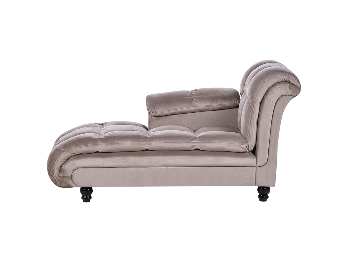 Chaise longue BELIANI Lormont de Poliéster Marrón 141x70x76