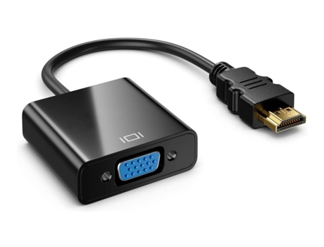 Cable adaptador HDMI a VGA, convertidor HDMI a VGA chapado en oro 1080P, negro BISBISOUS